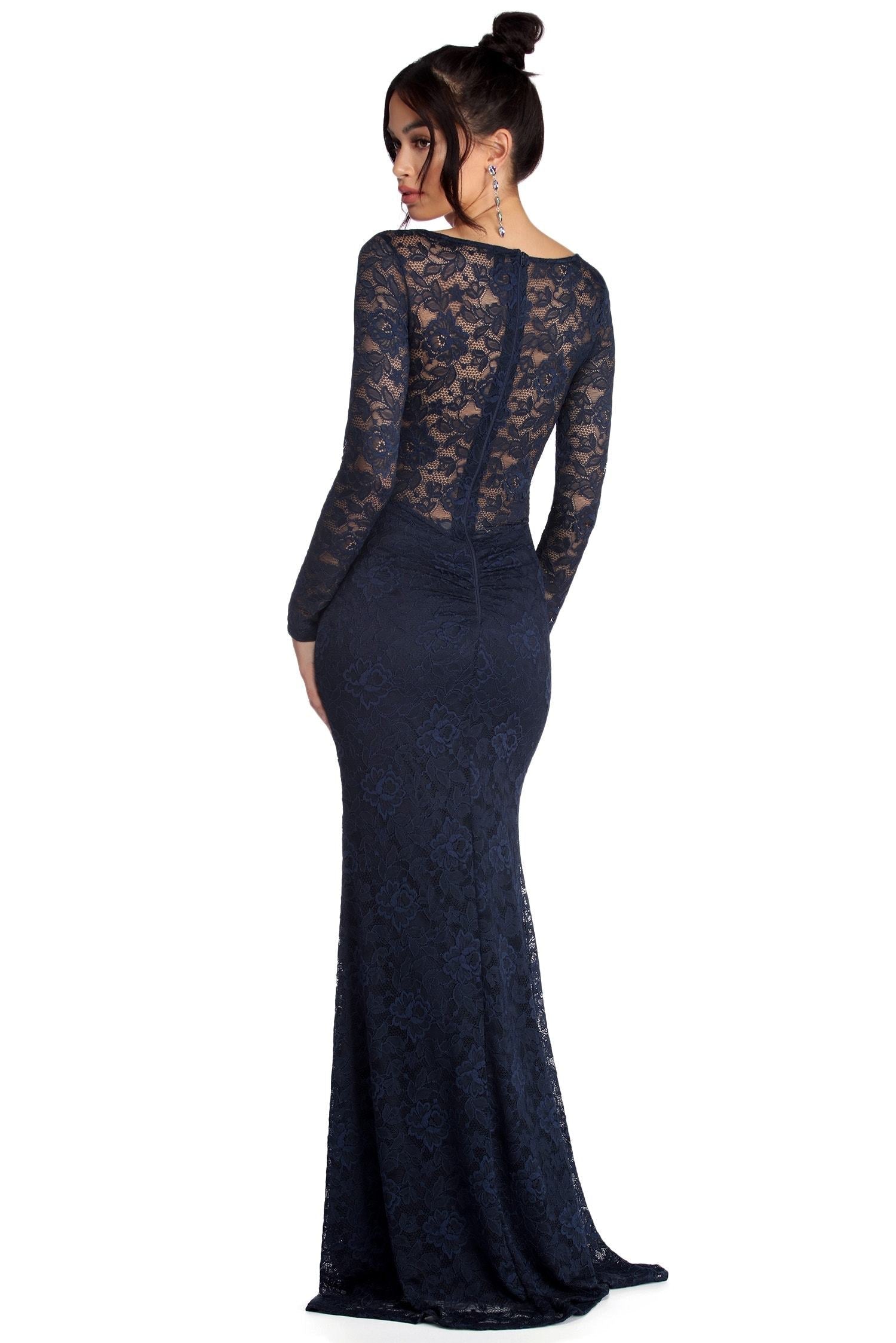 Delilah Illusion Lace Formal Dress