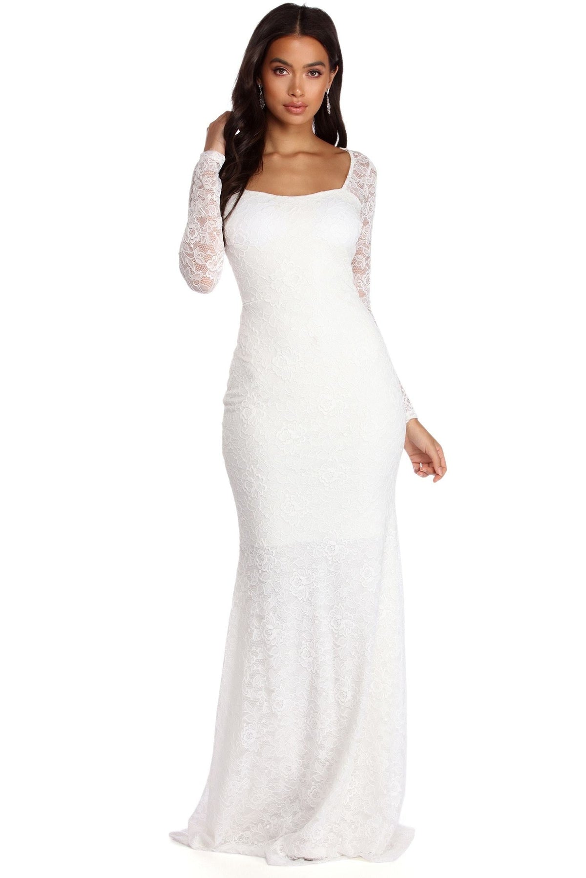 Delilah Illusion Lace Formal Dress