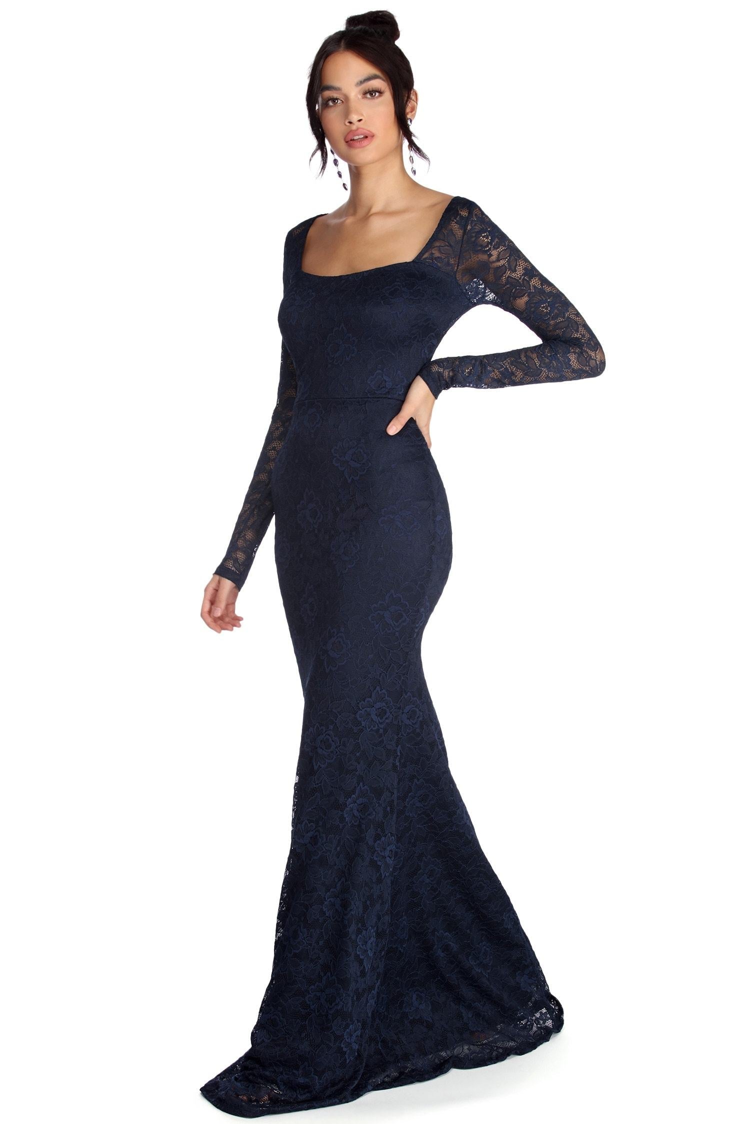 Delilah Illusion Lace Formal Dress