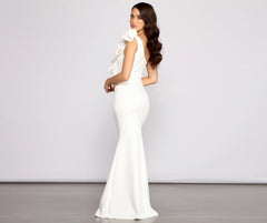 Diana Formal One Shoulder Ruffle Dress