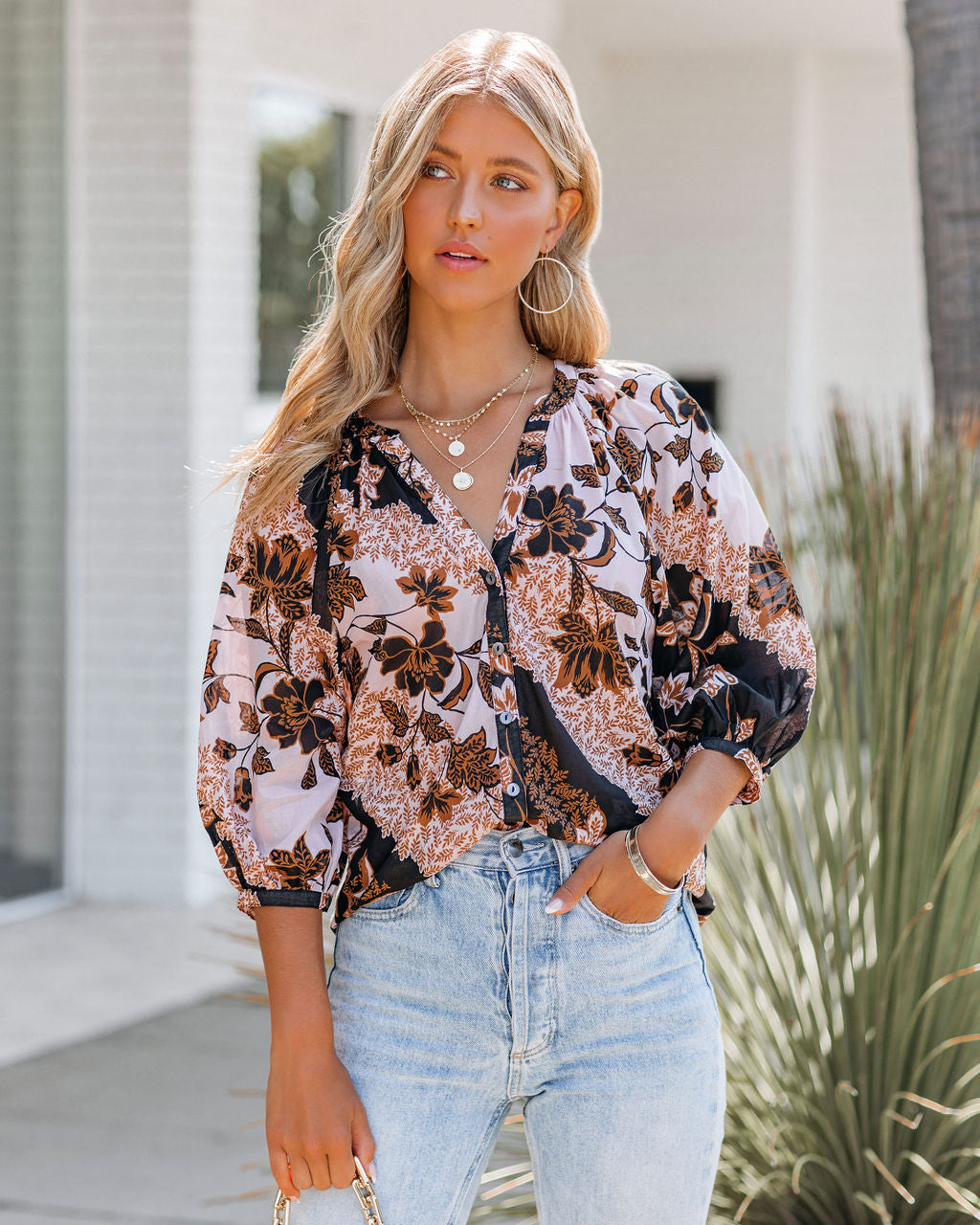 Duffy Cotton Floral Button Down Top