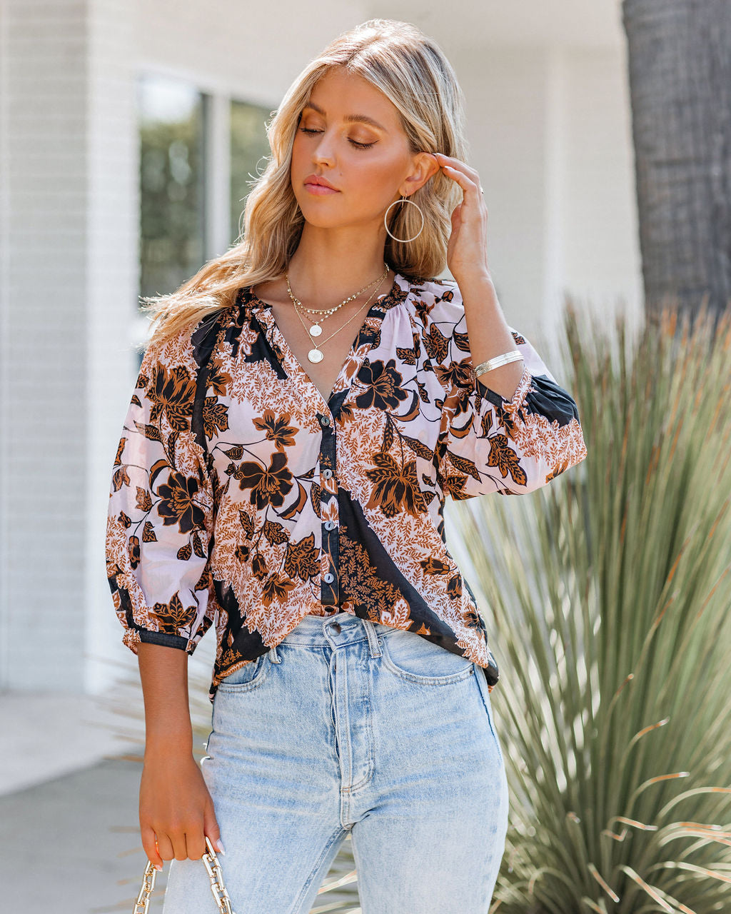 Duffy Cotton Floral Button Down Top