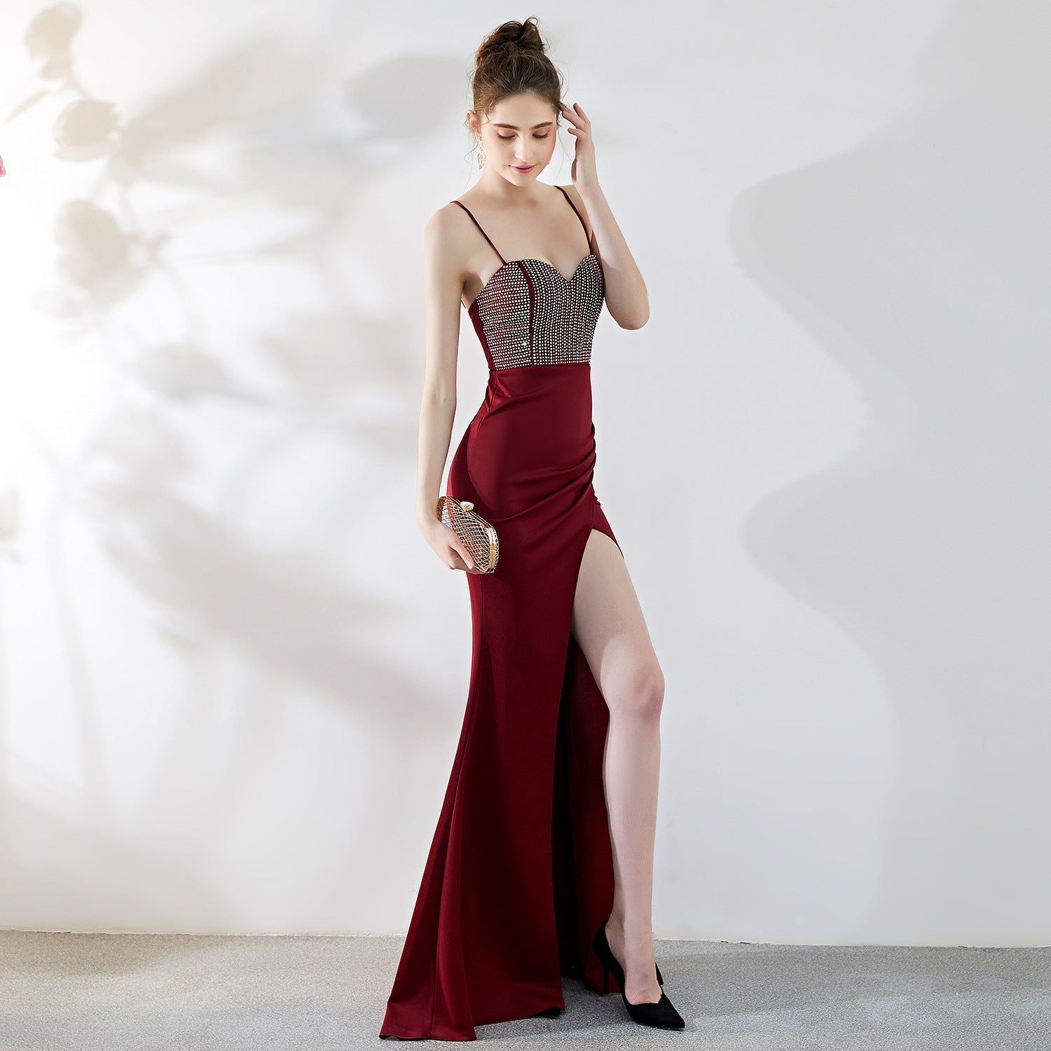 Dulce Hot Stone Sling Long Dress