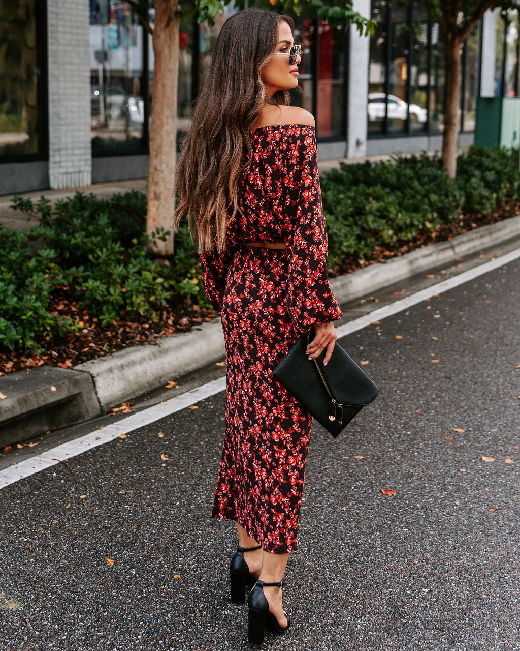 Esmeralda Floral Slit Midi Skirt