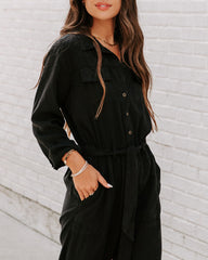 Dorothy Tencel Pocketed Jumpsuit - Black