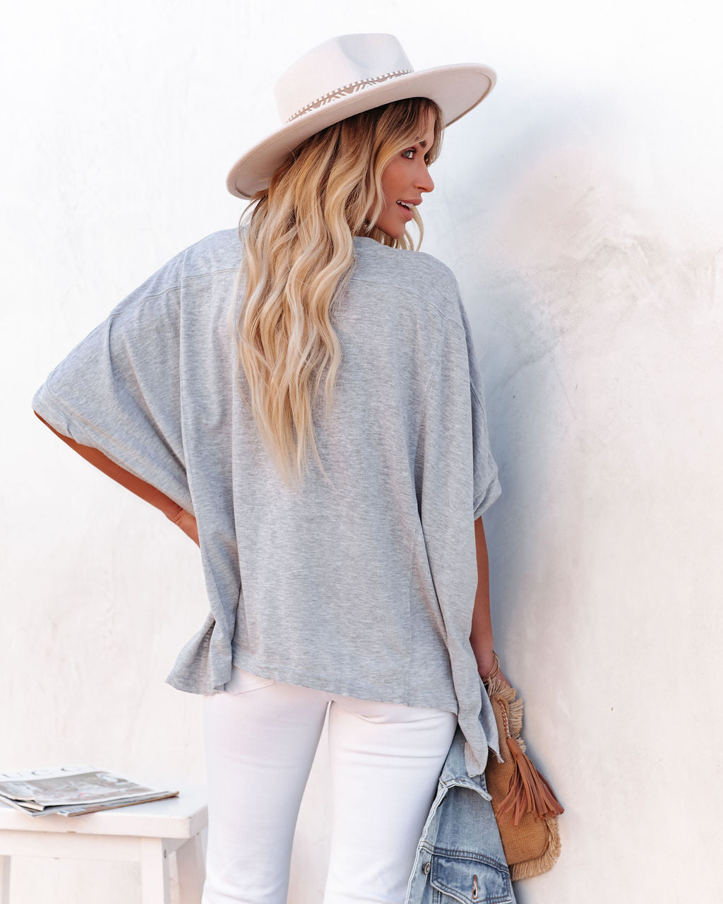 Effortless Cotton Blend Tee - Grey