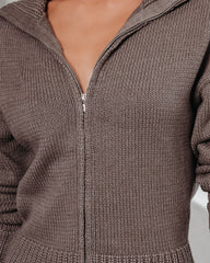 Elevated Comfort Zip Up Cardigan - Charcoal