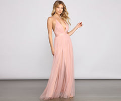 Elisabeth Pleated Tulle Formal Dress