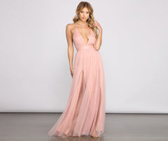 Elisabeth Pleated Tulle Formal Dress