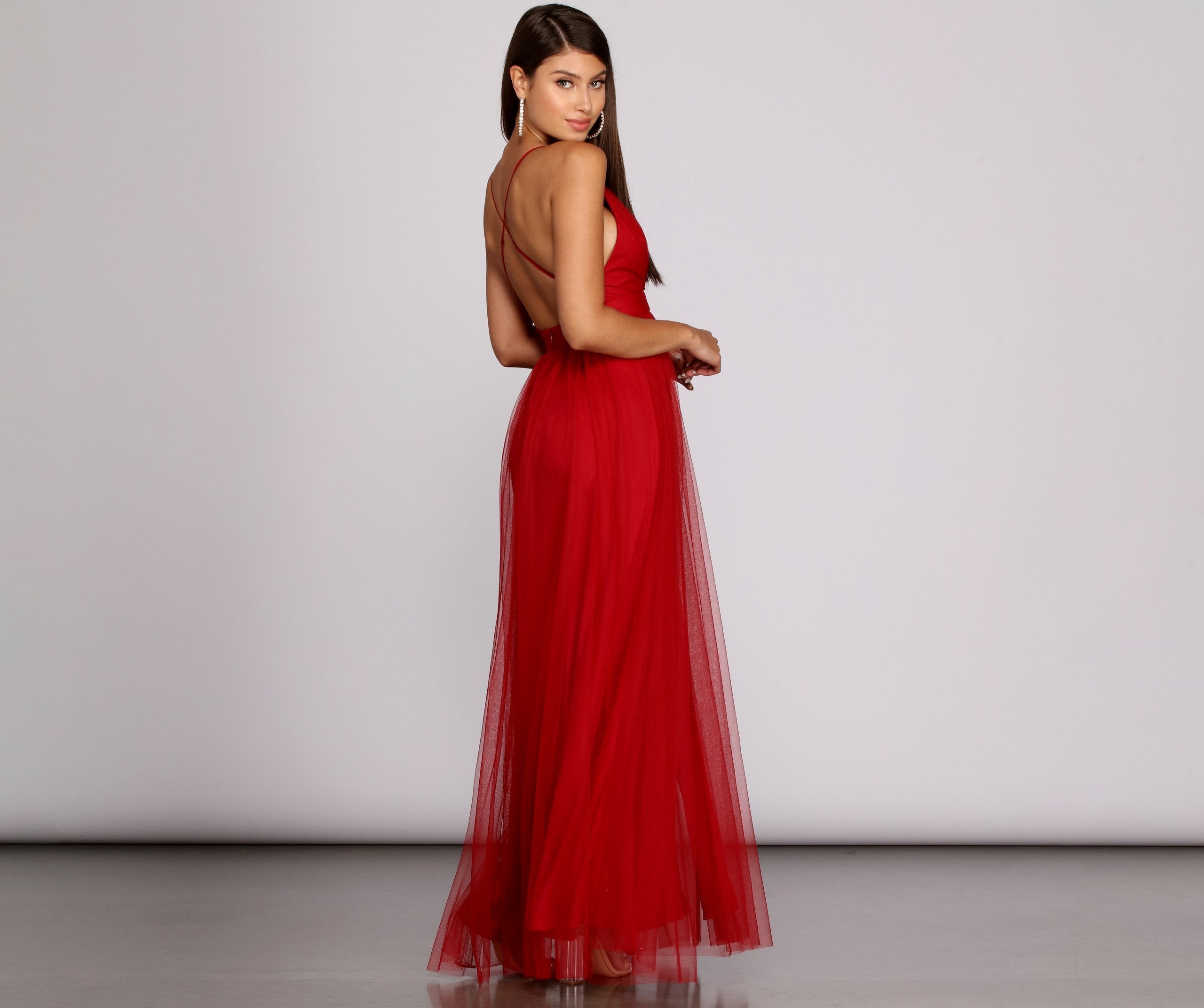 Elisabeth Pleated Tulle Formal Dress