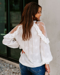 Emersyn Embroidered Lace Ruffle Top