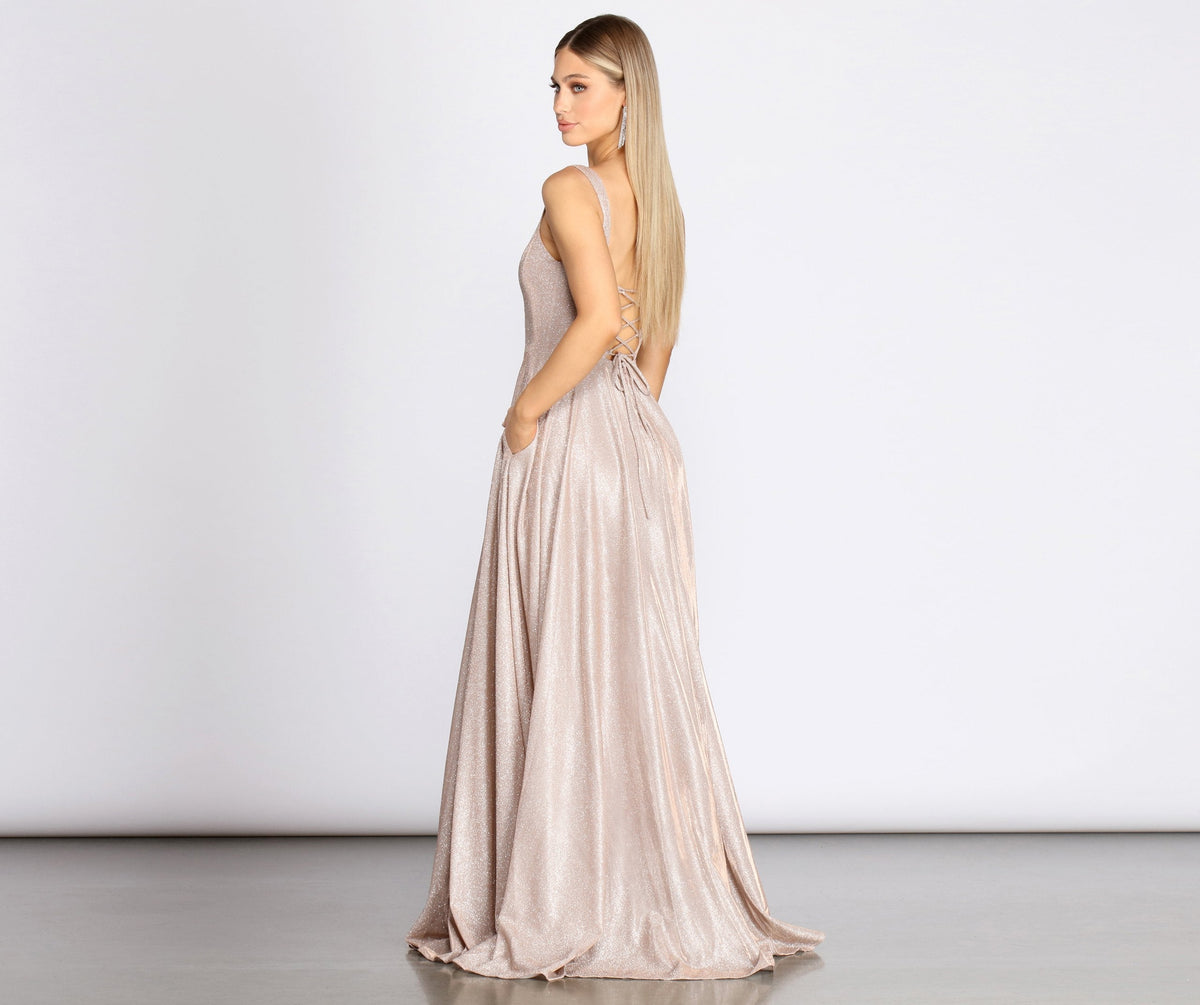 Emery Formal Glitter A-Line Dress