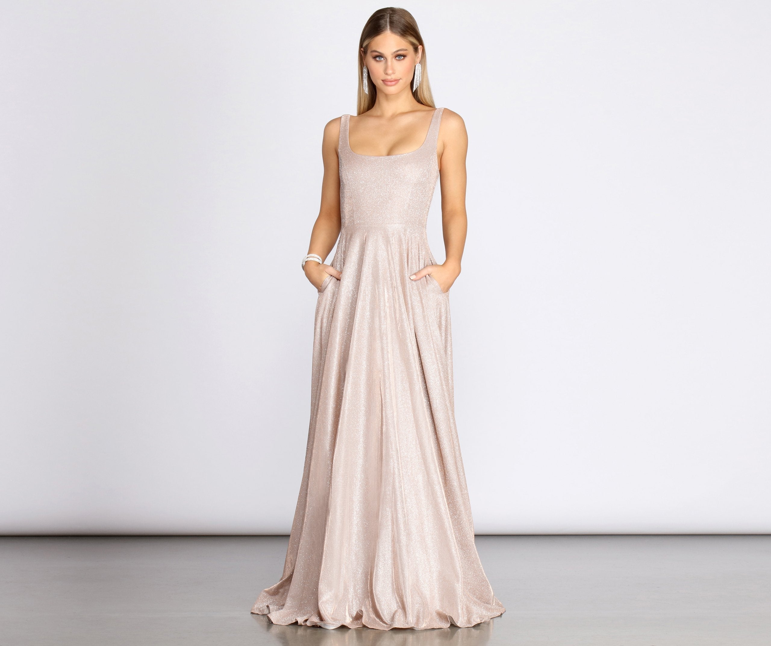 Emery Formal Glitter A-Line Dress