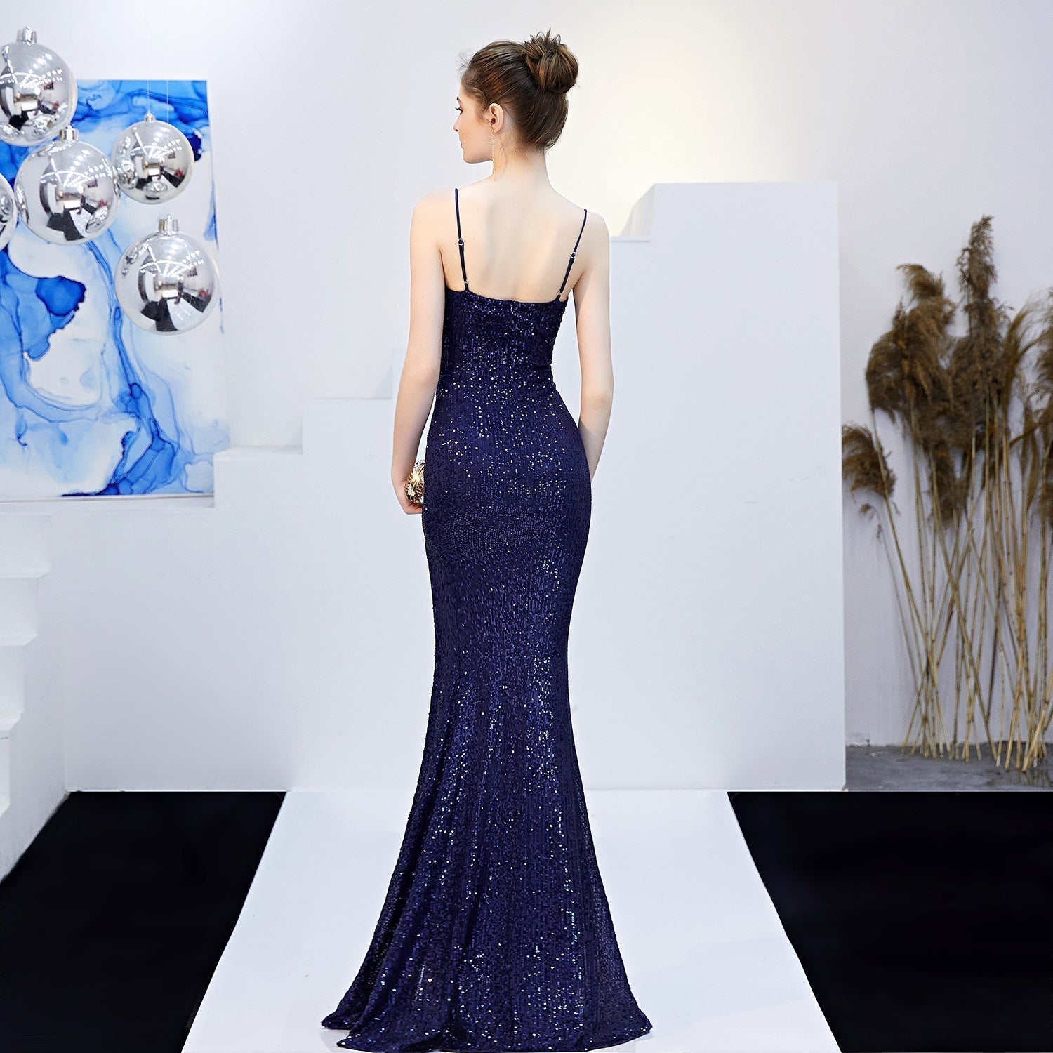 Emma sequined Formal slit dress