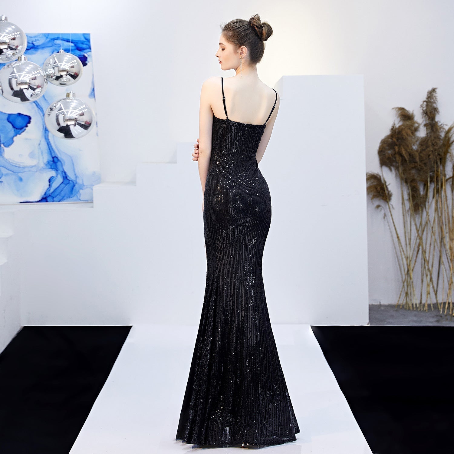 Emma sequined Formal slit dress