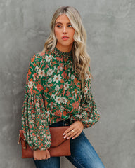 Evander Floral Balloon Sleeve Blouse