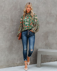 Evander Floral Balloon Sleeve Blouse