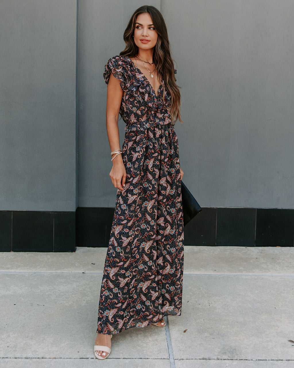 Ever Mine Paisley Ruffle Jumpsuit