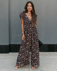 Ever Mine Paisley Ruffle Jumpsuit