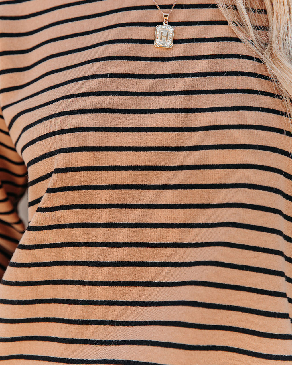 Extra, Extra Striped Knit Top - Camel