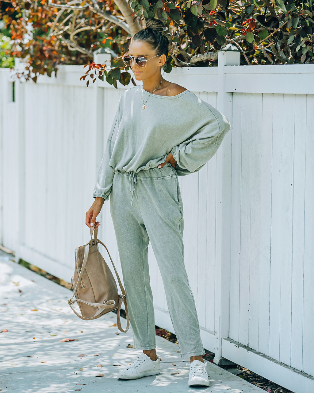 Farrow Cotton Blend Billowed Knit Top - Olive