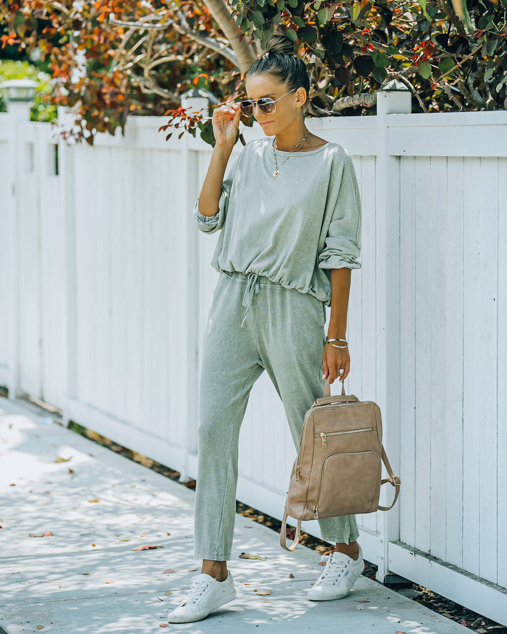 Farrow Cotton Blend Billowed Knit Top - Olive