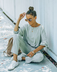 Farrow Cotton Blend Billowed Knit Top - Olive