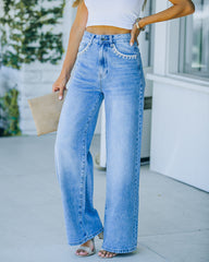 Flirt High Rise Embellished 90'S Flare Denim