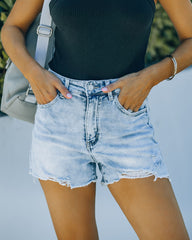 Milner High Rise Distressed Denim Mom Shorts