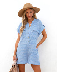 Fallen Breeze Ikat Cotton Pocketed Romper