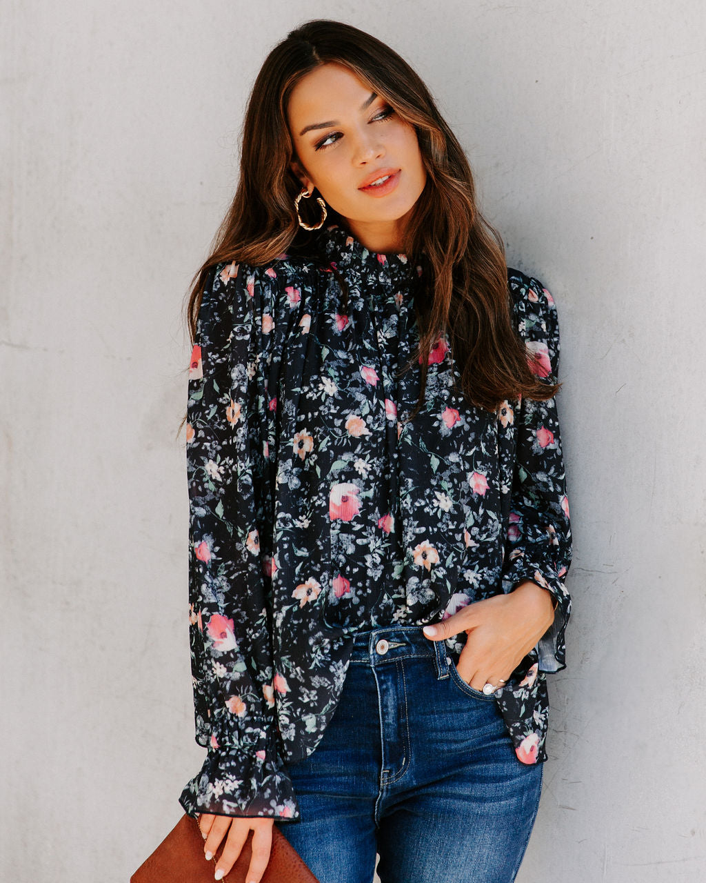 Fatima Floral Ruffle Blouse