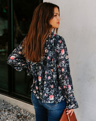 Fatima Floral Ruffle Blouse