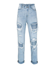 Ferguson Distressed Paper Bag Waist Denim