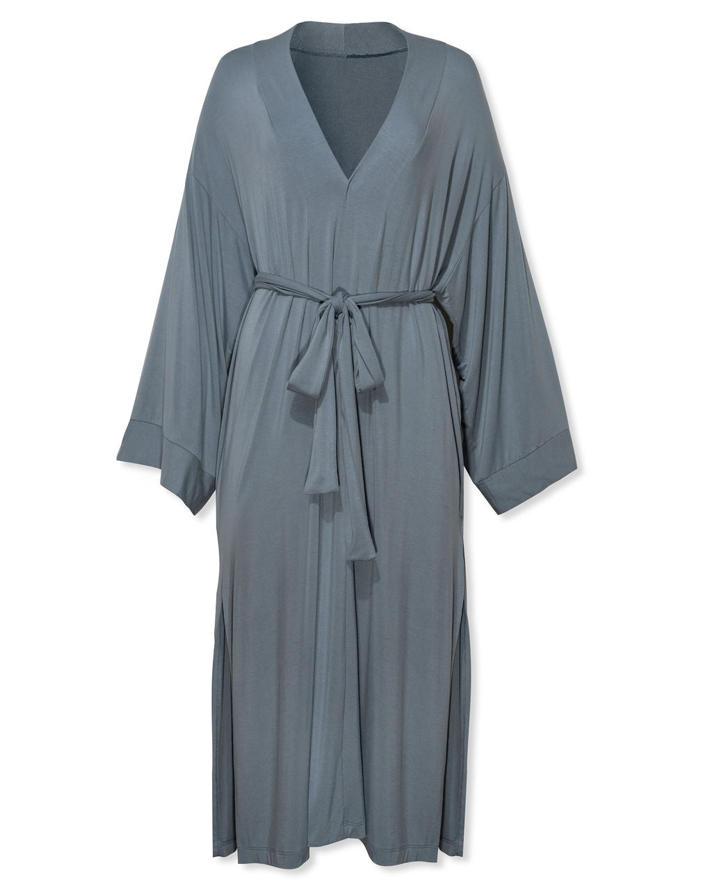 Festive Chill Kimono Robe - Grey Blue