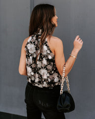 Find A Way Textured Floral Blouse - Black