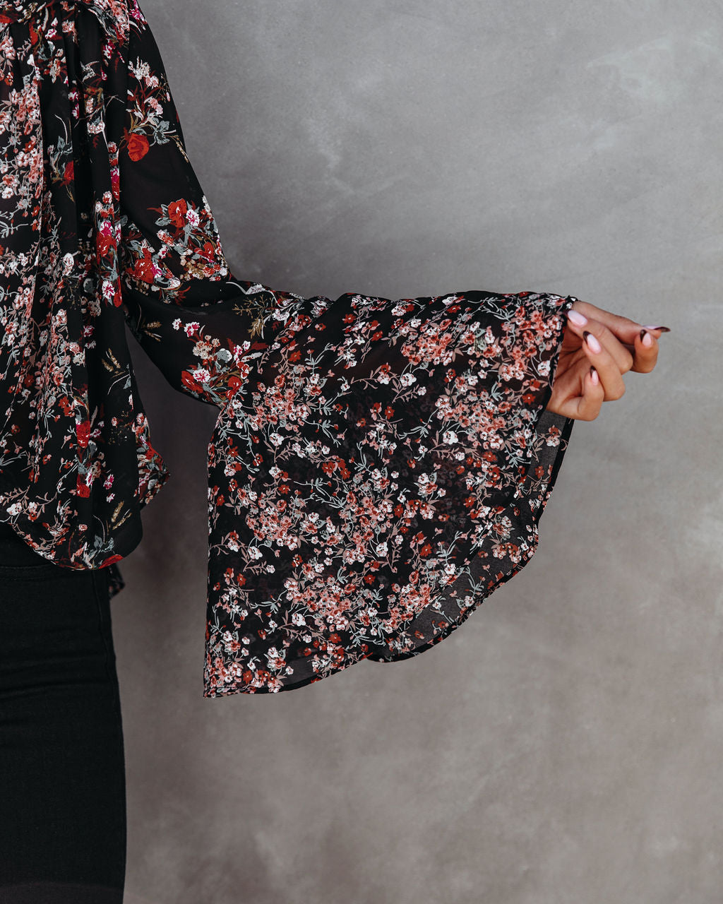 Find Love Again Floral Bell Sleeve Blouse