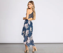 Floral Chiffon High Low Dress