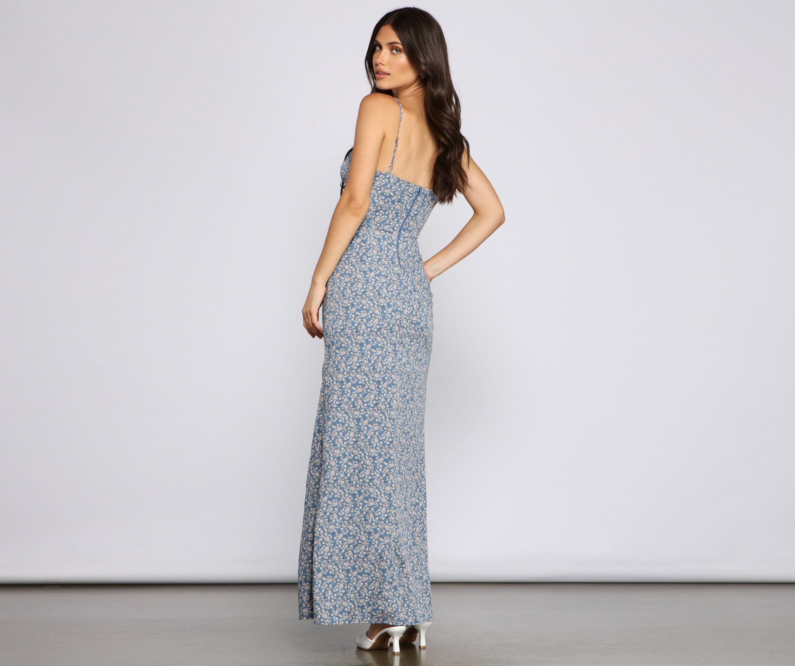 Floral Dreams High-Slit Maxi Dress