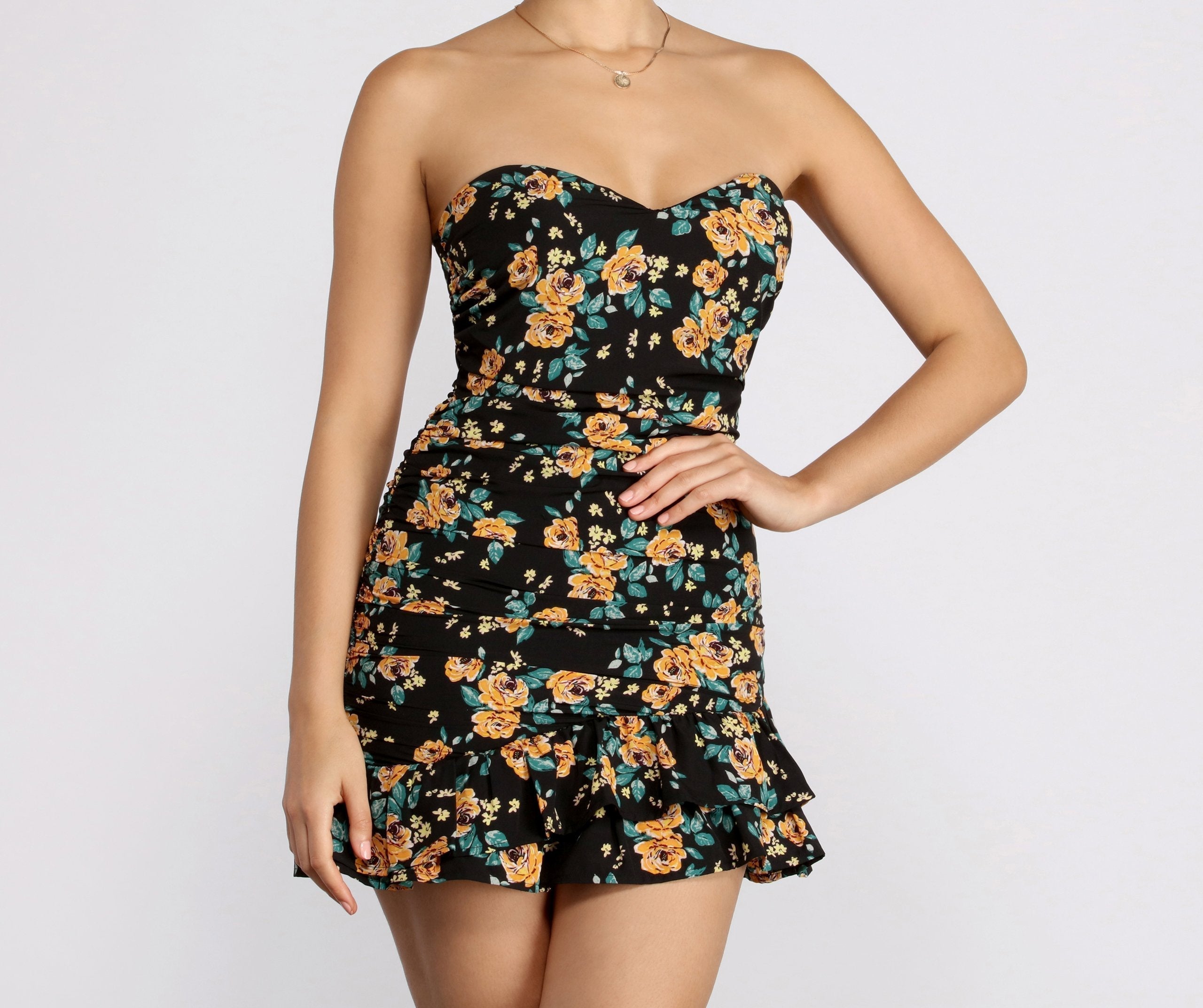 Floral Feels Ruffle Mini Dress