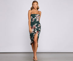 Floral Passion Ruffled Midi Dress