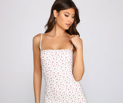 Floral Radiance Eyelet Mini Dress