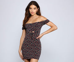 Floral Romance Ruched Mini Dress