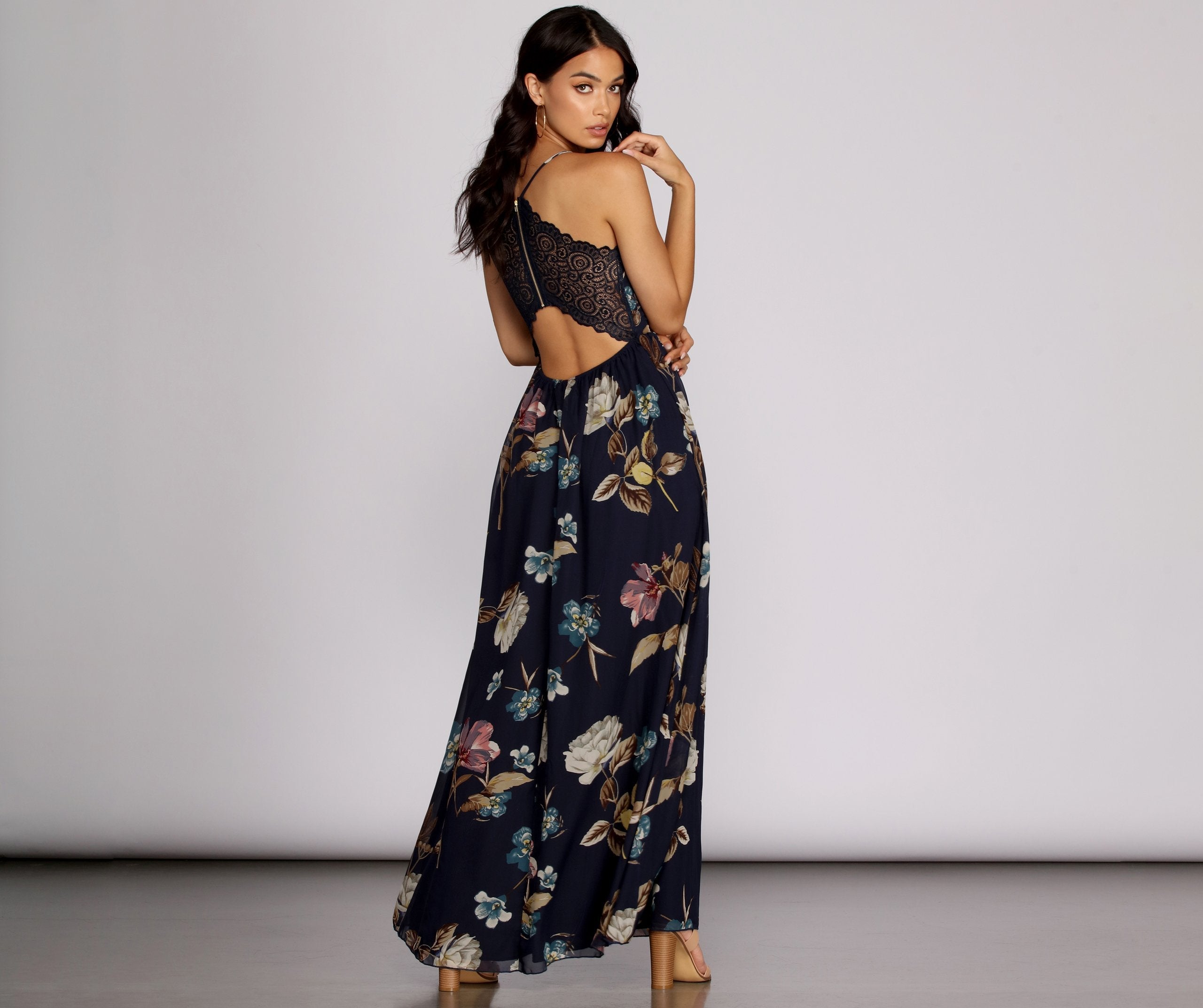 Flower Power Chiffon Maxi Dress