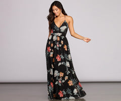 Flower Power Chiffon Maxi Dress