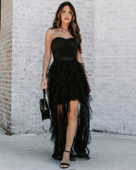 For Eternity Tulle Ruffle Maxi Skirt - Black