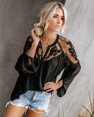 Formal Invitation Lace Blouse - Black