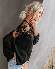 Formal Invitation Lace Blouse - Black