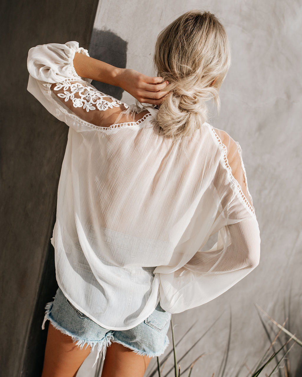 Formal Invitation Lace Blouse - Cream