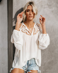 Formal Invitation Lace Blouse - Cream