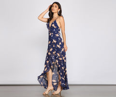 Free-spirited Floral Beauty Sleeveless Maxi Dress